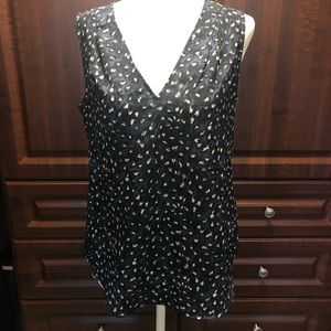 Blue/Black/White animal print BR sleeveless blouse